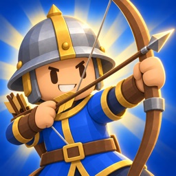 Archer Phalanx app icon: a smiling archer in a steel helmet drawing a bow